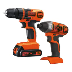 Black+Decker 20V MAX Cordless Brushed 2 Tool Drill/Driver and Impact Driver Kit