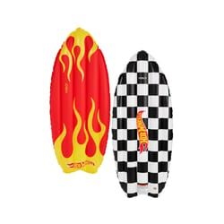 FUNBOY Hot Wheels Multicolored Plastic Inflatable Checkered Flame Surfboard Pool Float