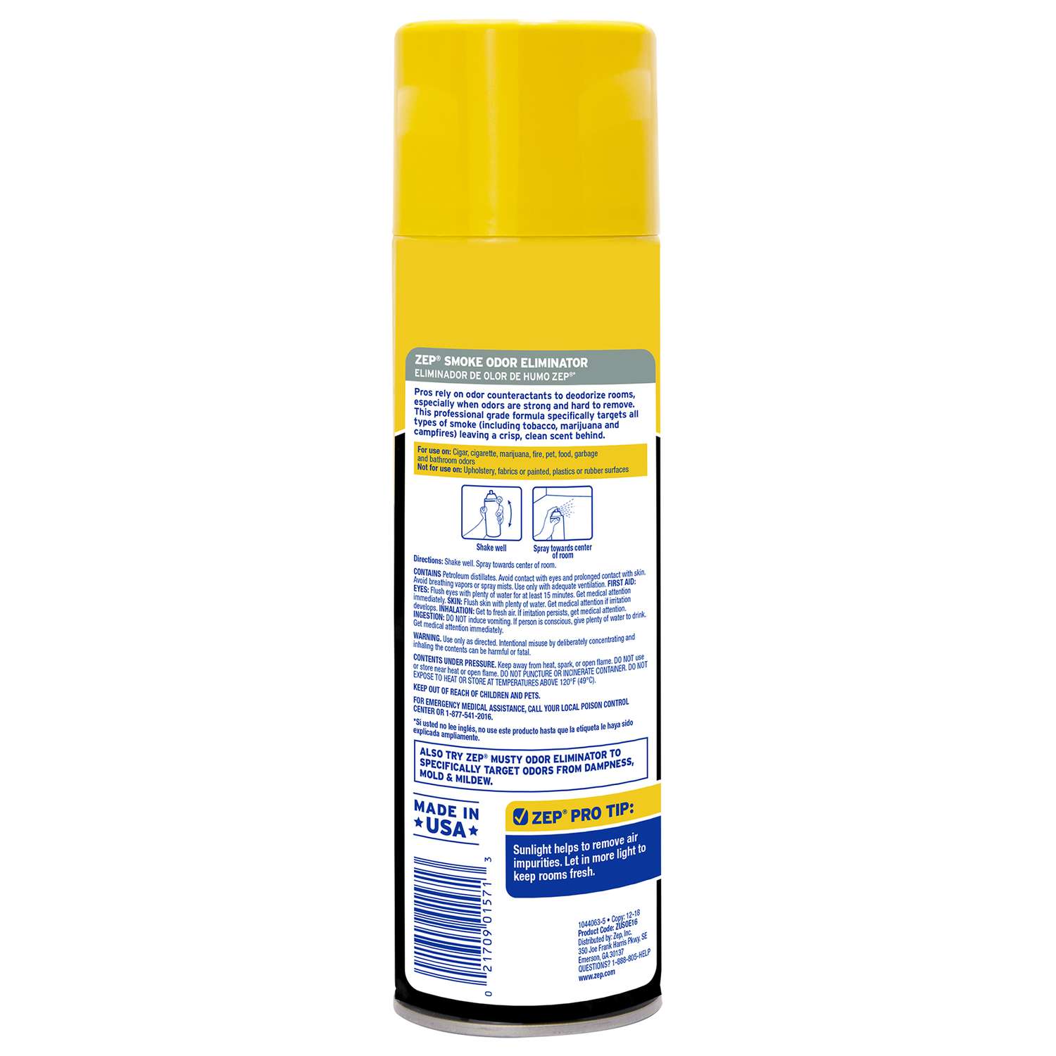Zep Fresh Clean Scent Smoke Odor Eliminator 16 Oz Liquid Ace