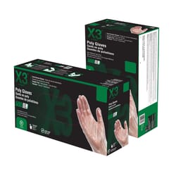 X3 Polyethylene Disposable Gloves Medium Clear Powder Free 500 pk
