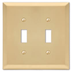 Amerelle Century Satin Brass 2 gang Stamped Steel Toggle Wall Plate 1 pk