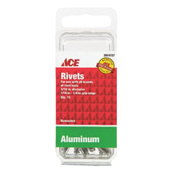 Ace 3/16 in. D X 1/8 in. Aluminum Rivets Silver 15 pk
