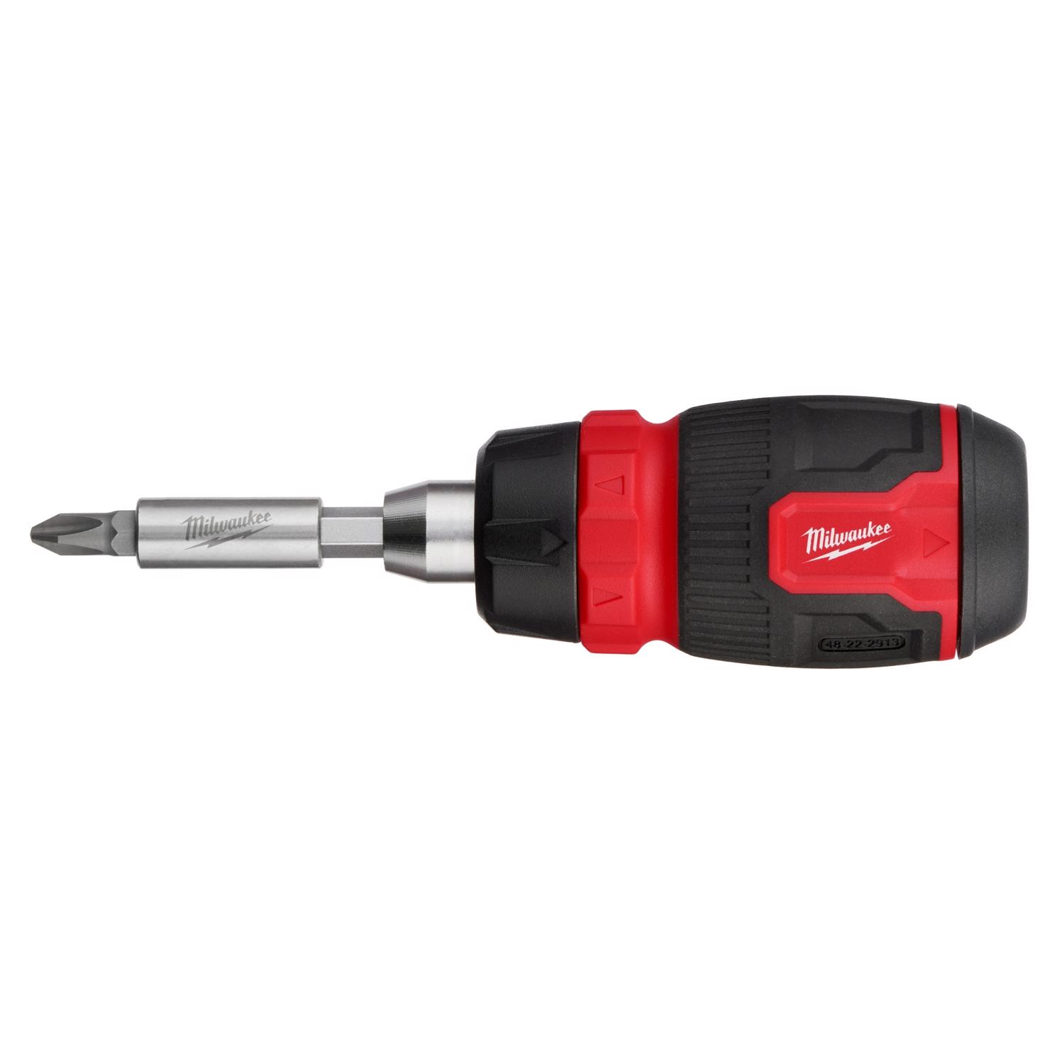Milwaukee Hex Shank 8-in-1 Ratcheting Compact Multi-Bit Screwdriver 5. ...
