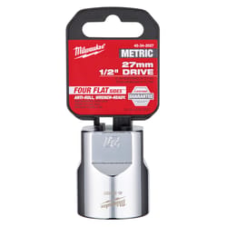 Milwaukee 27 mm X 1/2 in. drive Metric 6 Point Standard Socket 1 pc