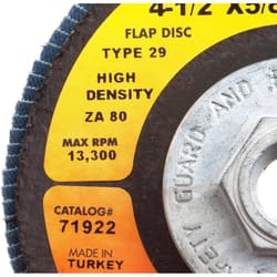 Forney 4-1/2 in. D X 5/8-11 in. Zirconia Aluminum Oxide Flap Disc 60 Grit 1 pc