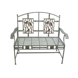 Alpine Silver Cast Iron Birds on Branches Garden Bench 41 in. H X 45 in. L X 22 in. D