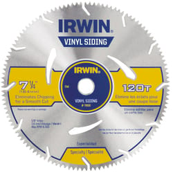 Irwin 7-1/4 in. D X 5/8 in. Steel Circular Saw Blade 120 teeth 1 pk