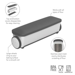 Tovolo Black/White Plastic Rolling Flour Duster