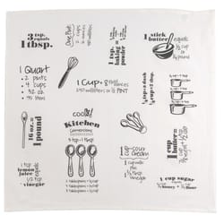 Kay Dee Cooks Kitchen Graphite Cotton Conversions & Equivalents Krinkle Flour Sack Towel 1 pk