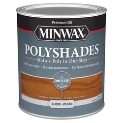 Minwax PolyShades Semi-Transparent Gloss Pecan Oil-Based Polyurethane Stain/Polyurethane Finish 1 qt