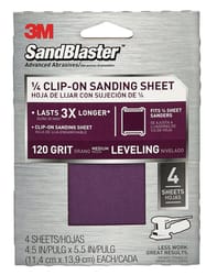 3M Sandblaster 5-1/2 in. L X 4-1/2 in. W 120 Grit Aluminum Oxide Sandpaper 4 pk