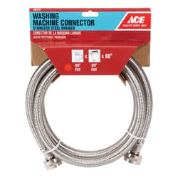 Ace 3/4 in. FHT X 3/4 in. D FHT 60 in. Brass Washing Machine Supply Line