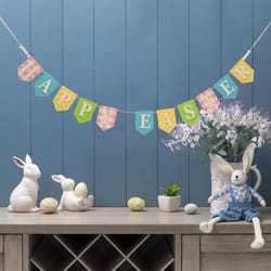 Glitzhome Happy Easter Garland MDF/Rope 1 pc