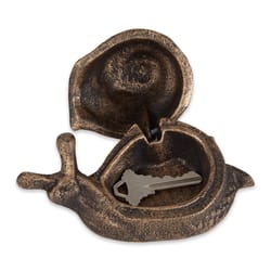 Zingz & Thingz Antique Gold Cast Iron 2.55 in. H Snail Key Hider