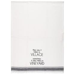 Karma Milo Black/White Cotton Takes A Village Tea Towel 1 pk