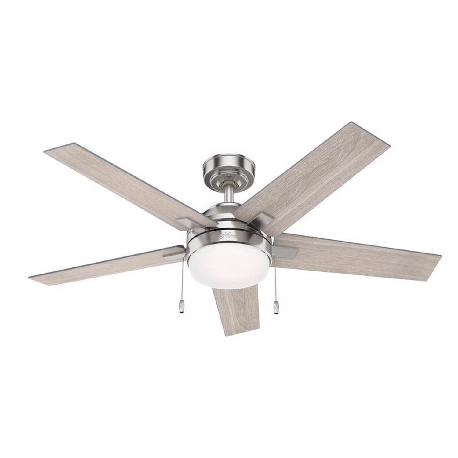 Hunter Bartlett 52 in. Brushed Nickel Silver LED Indoor Ceiling Fan Sansujyuku sansujyuku.com