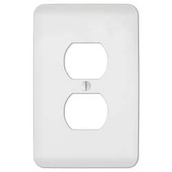 Amerelle Capri Paintable Textured White 1 gang Stamped Steel Duplex Wall Plate 1 pk