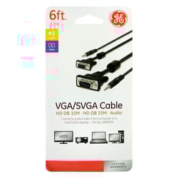 GE 6 ft. L Audio-Video Cable VGA