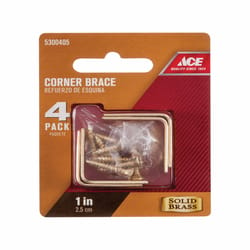 Ace 1 in. H X 2.75 in. W X 1 in. D Brass Inside Corner Brace