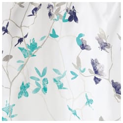 iDesign Twiggy Floral 72 in. H X 72 in. W Teal/Navy Floral Shower Curtain Polyester