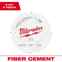 Milwaukee 7-1/4 in. D X 5/8 in. Polycrystalline Diamond Fiber Cement Blade 4 teeth 1 pk