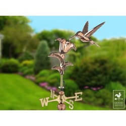 Good Directions Polished Brass/Copper 29 in. Hummingbird Weathervane For Garden Pole