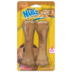 Nylabone NUBZ Peanut Butter Chews For Dogs 5.7 oz 4.5 in. 2 pk
