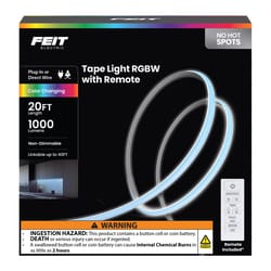 Feit 20 ft. L Color Changing Plug-In LED Smart-Enabled Tape Light 1 pk