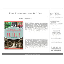 Arcadia Publishing Lost Restaurants of St. Louis History Book