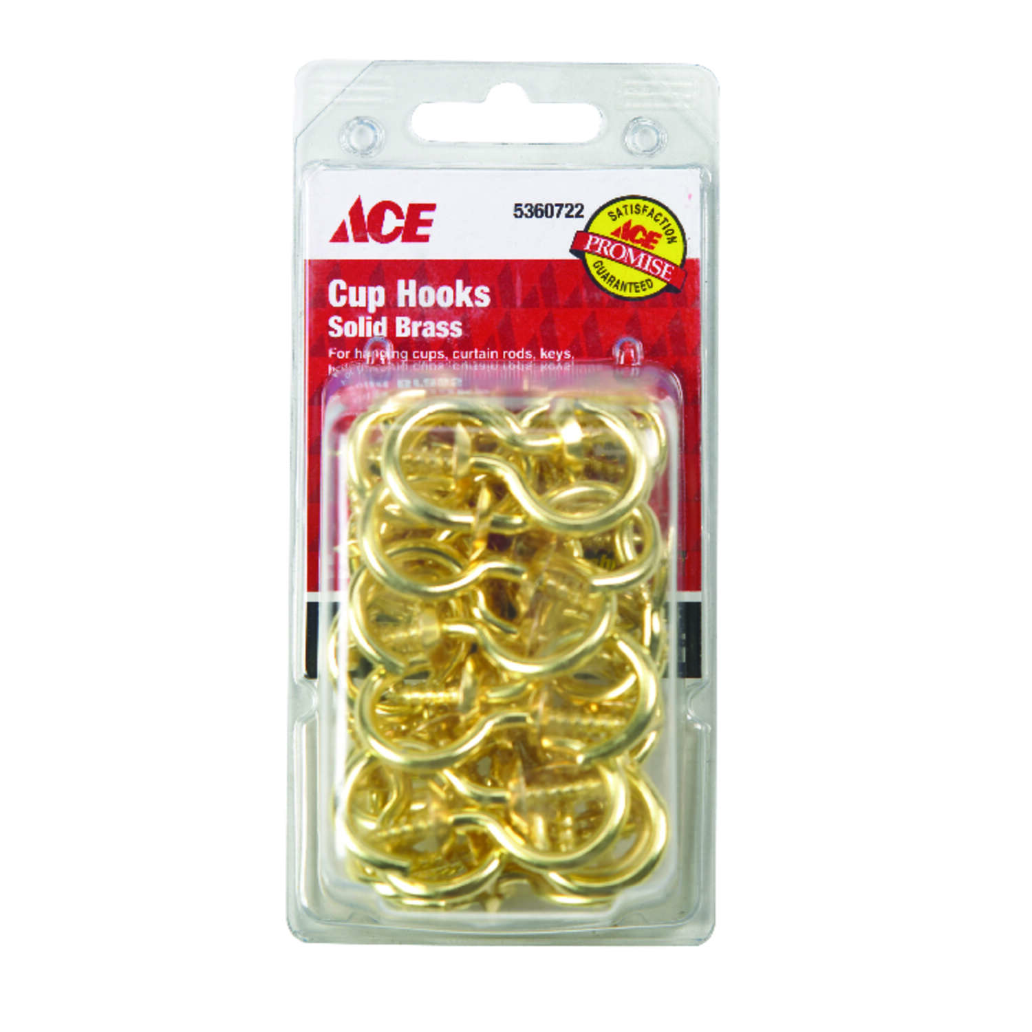 Stanley 75-9000 Solid Brass 1/2" Cup Hooks 12PK 