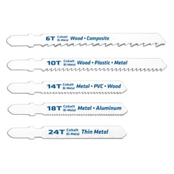 Century Drill & Tool 4 in. Bi-Metal T-Shank Jig Saw Blade Set 24 TPI 6 pk