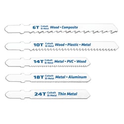 Century Drill & Tool 4 in. Bi-Metal T-Shank Jig Saw Blade Set 24 TPI 6 pk