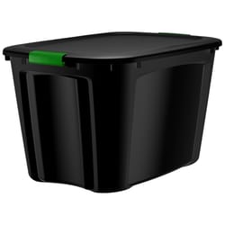 Smartware 30 gal Black/Green Utility Tote Lid Stackable