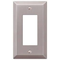 Amerelle Century Brushed Nickel 1 gang Stamped Steel Decorator Wall Plate 1 pk