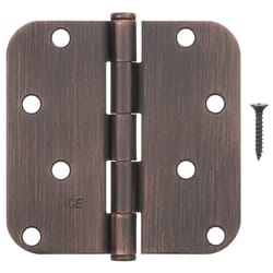 Ace 4 in. L Oil Rubbed Bronze Residential Door Hinge 1 pk