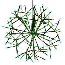 Celebrations Platinum LED Green Shimmer Sphere 16 in. Hanging Decor