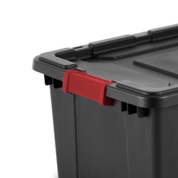 Sterilite 15 gal Black Storage Tote 11.87 in. H X 17.25 in. W X 25.75 in. D Stackable