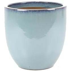 Deroma Koshi 13 in. H X 13 in. W X 13 in. D Ceramic Planter Turquoise