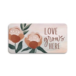 P Graham Dunn Multicolored Faux Marble 4 in. H X 8 in. L X 1 in. W Love Grows Here Stepping Stone