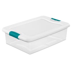 6 L Plastic Storage Box, Clear Boxes with Handles Set of 6