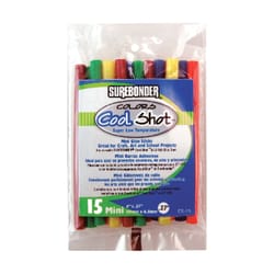 Surebonder 0.3 in. D X 4 in. L Cool Shot Mini Glue Sticks Assorted Colors 15 pk
