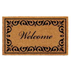 Home & More 1.42 ft. W X 2.42 ft. L Multi-color Breaux Welcome Coir Door Mat