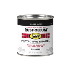 Rust-Oleum Stops Rust Indoor and Outdoor Gloss Black Oil-Based Protective Paint 0.5 pt