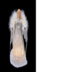 Kurt S. Adler Incandescent Silver/White Angel  Tree Topper 9 in.