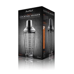 Final Touch 16 oz Clear Glass/Stainless Steel Cocktail Shaker