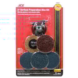 Ace 2 in. Zirconium Twist and Lock Surface Preparation Disc Kit Assorted Grit Assorted 6 pk