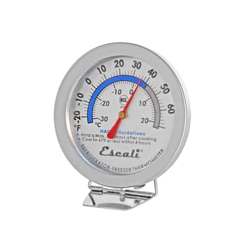 Analogue fridge-freezer thermometer