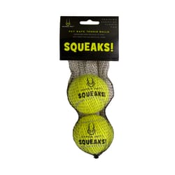 Hyper Pet Green Rubber Tennis Ball Squeaky Dog Toy Medium 2 pk