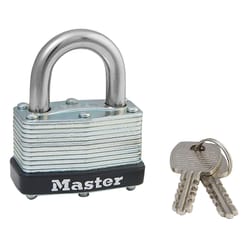 Master Lock 1-1/16 in. H X 1-3/4 in. W Laminated Steel Warded Locking Padlock