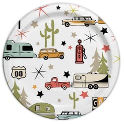 Camp Casual Multicolored Paper Road Trip Salad Plate 8.5 in. D 24 pk